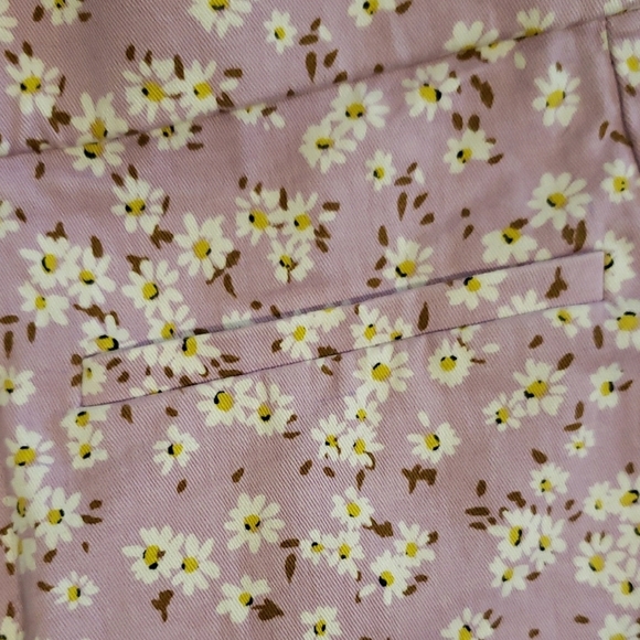 Zara Floral Cropped Flare Lavender Pants Small - Picture 5 of 10